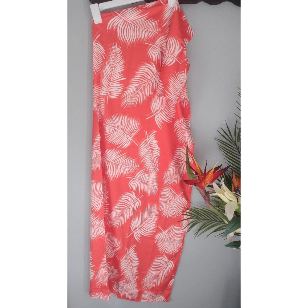 Apricot Floral Asymmetric Side Slit Maxi Dress